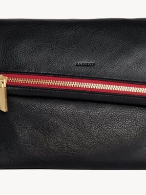 Hammitt Black VIP Black Leather Clutch Crossbody 10x2x8 and 12